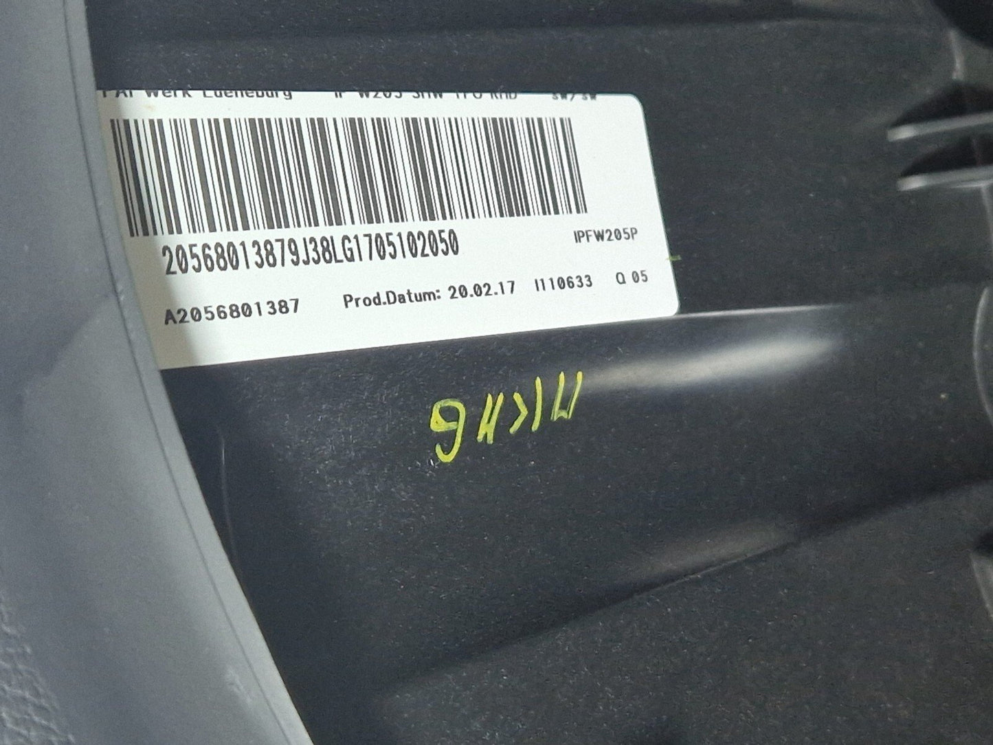14-21 MERCEDES BENZ C200d W205 DASHBOARD ASSEMBLY TRIM PANEL & PASSENGER AIRBAG