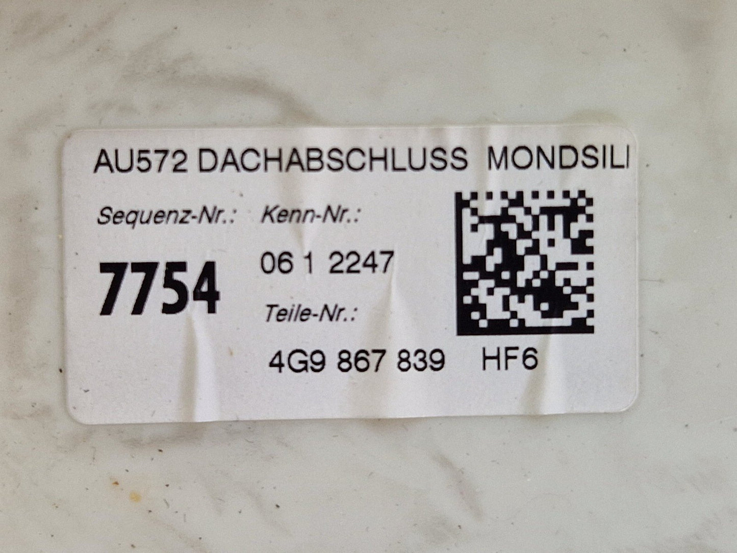 12-18 AUDI A6 C7 GENUINE REAR ROOF TRIM 4G9867839