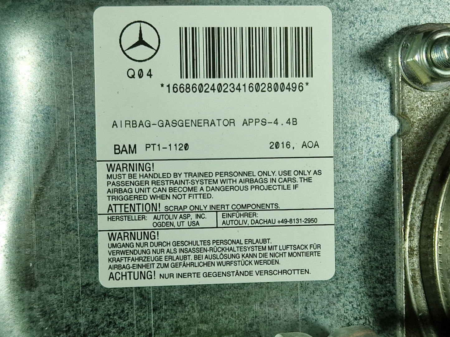 16-19 MERCEDES BENZ GLE W166 DASHBOARD WITH AlRBAG A1666802887 A1668602402