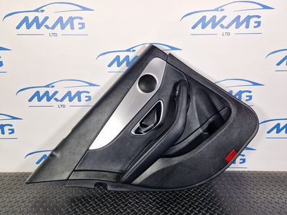 14-21 MERCEDES BENZ C200d W205 REAR PASSENGER SIDE DOOR CARD BLACK LEATHER