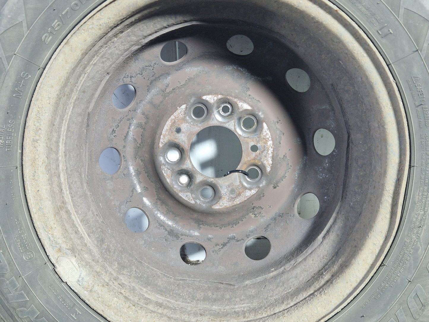 Peugeot Citroen 15" Steel Wheel with Tyre 215/70/15 ~7mm 1374096080