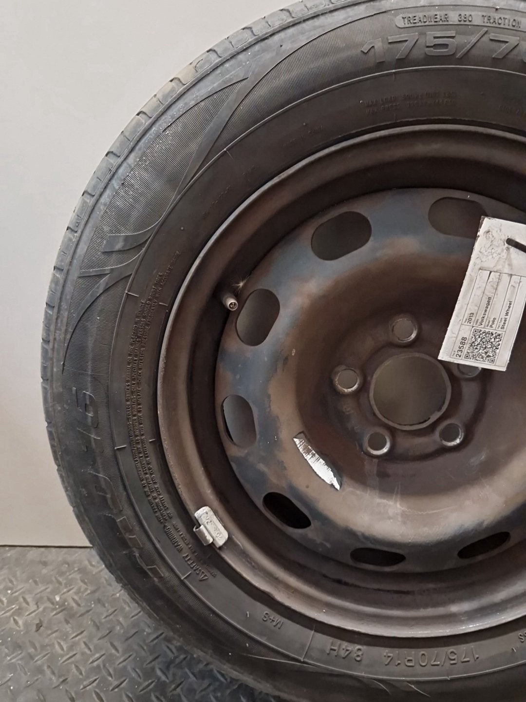 2013 Volkswagen Polo 6R MK5 14" Steel Wheel with Tyre 175/70/14 ~5mm 1J0601027P