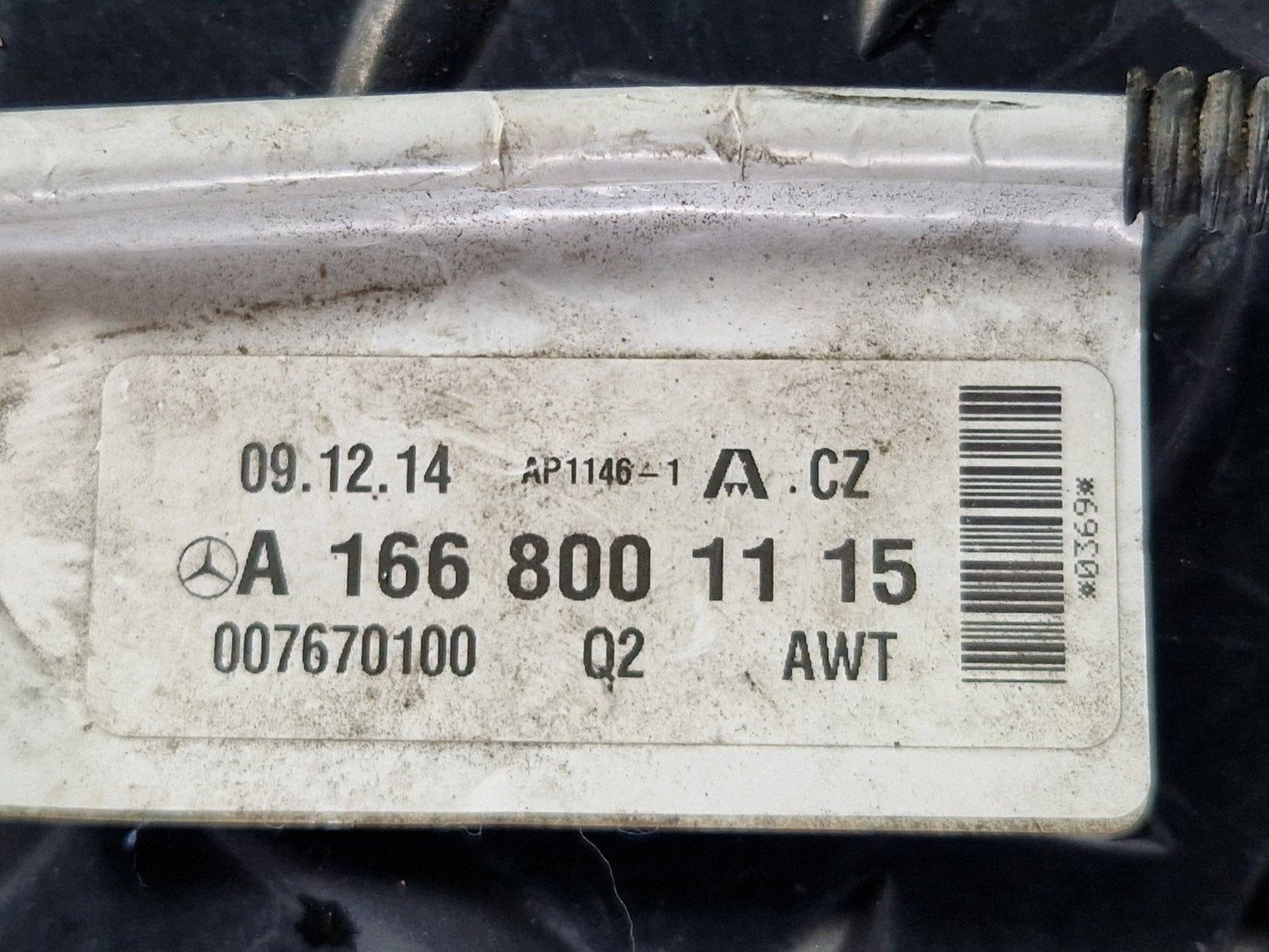 11-19 MERCEDES BENZ ML W166 DIESEL VACUUM PUMP PIPE LINE HOSE A1668001115