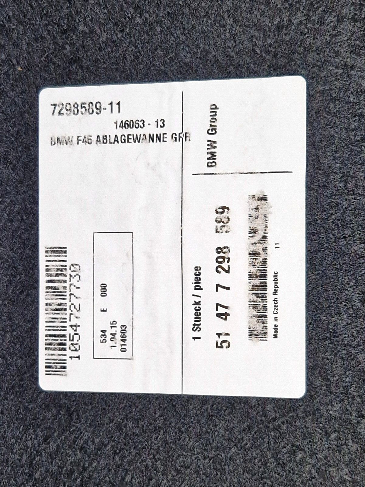 14-21 BMW 2 SERIES ACTIVE TOURER F45 Boot Trunk Storage Compartment 7298589