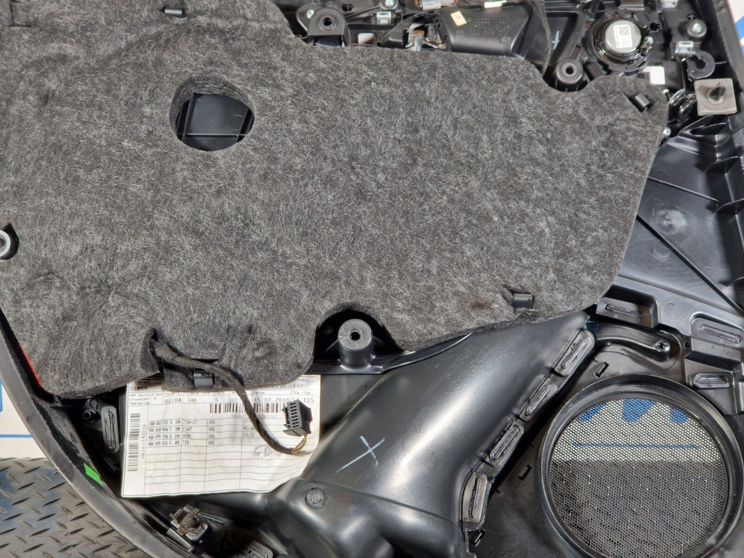 12-18 AUDI A6 C7 REAR RIGHT SIDE DOOR PANEL CARD 4G0867306A 4G0867222A