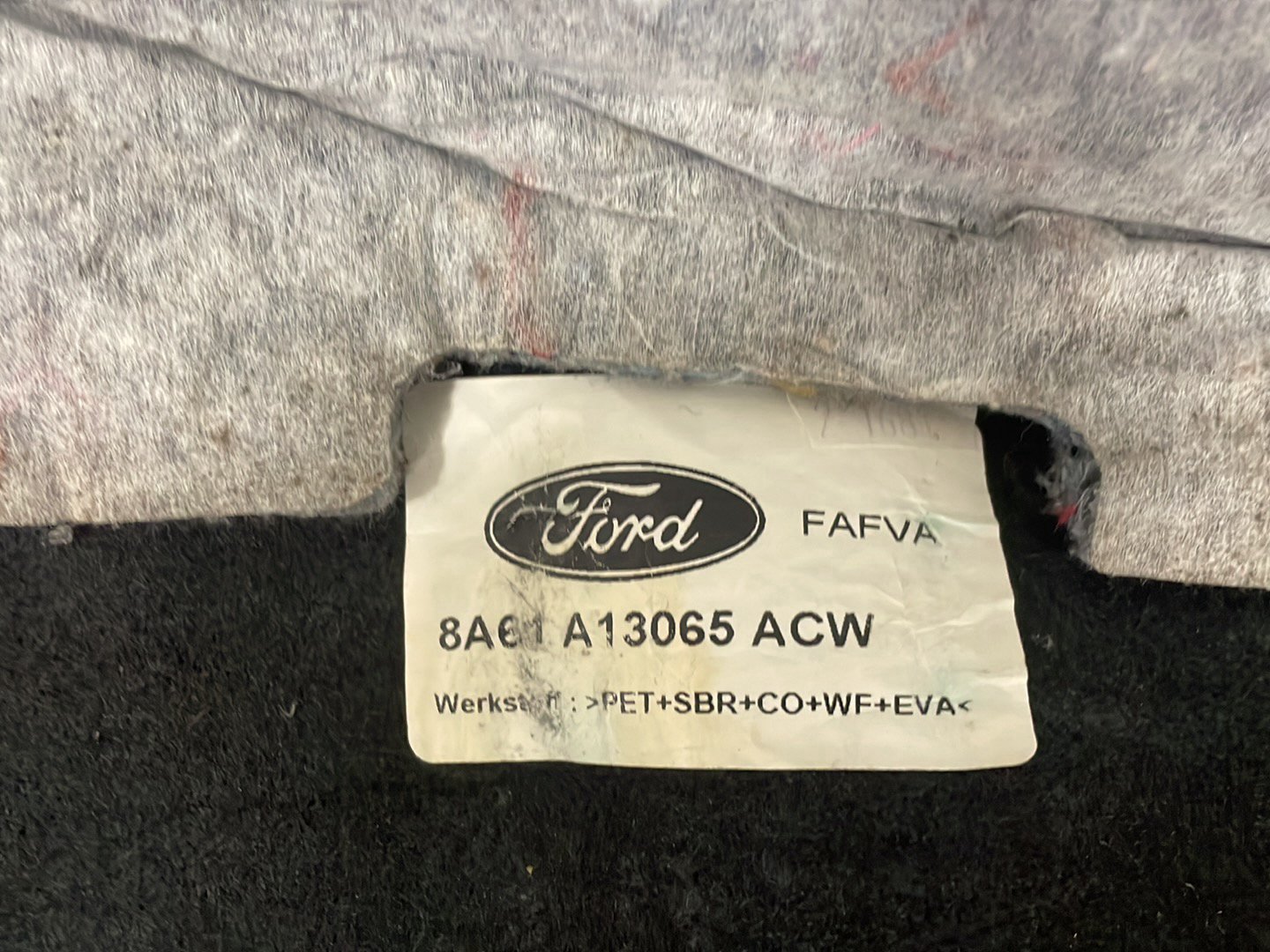 Ford Fiesta MK7 (B299) Hatchback Rear Trunk Carpet Boot Liner 8A61A13065ACW