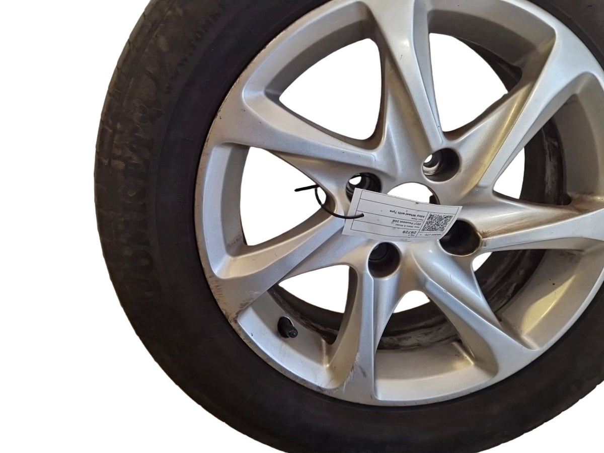 Peugeot 208 MK1 (Ph2) (IA) 15" Alloy Wheel with Tyre 185/65/15 ~4mm