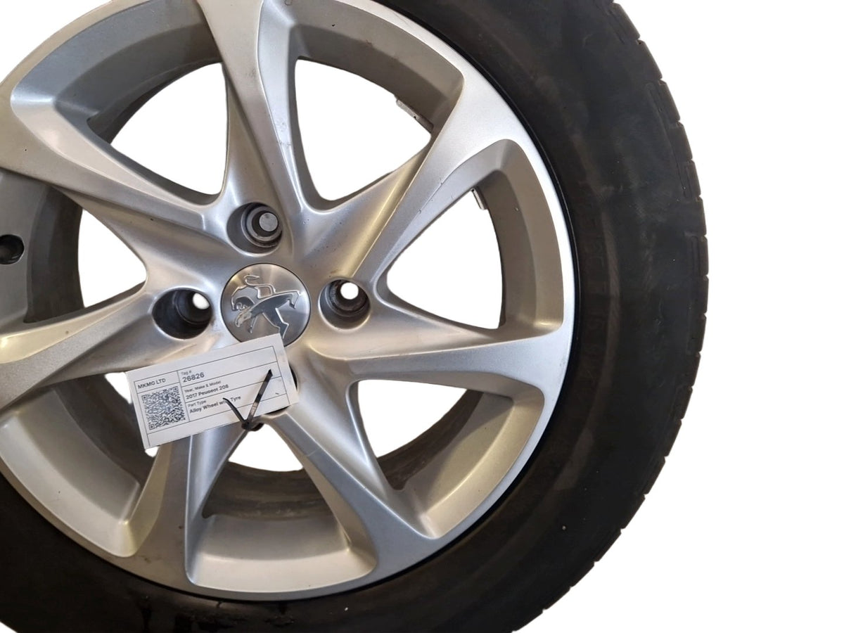 Peugeot 208 MK1 (Ph2) (IA) 15" Alloy Wheel with Tyre 185/65/15 ~5mm