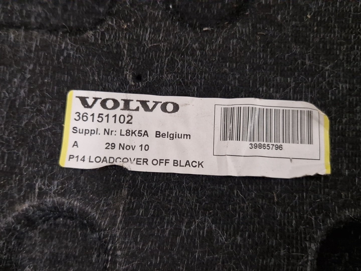 Volvo C30 MK1 FL (MK)(533) Coupe Genuine Rear Luggage Load Parcel Shelf 36151102