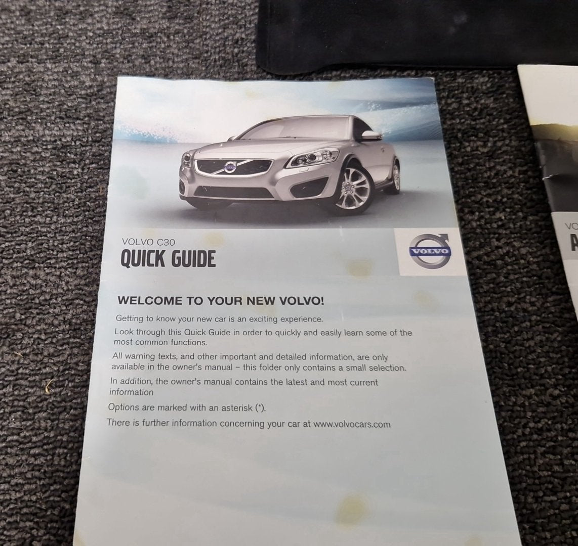 Volvo C30 MK1 FL (MK) (533) Coupe Genuine Owners Manual Handbook Wallet