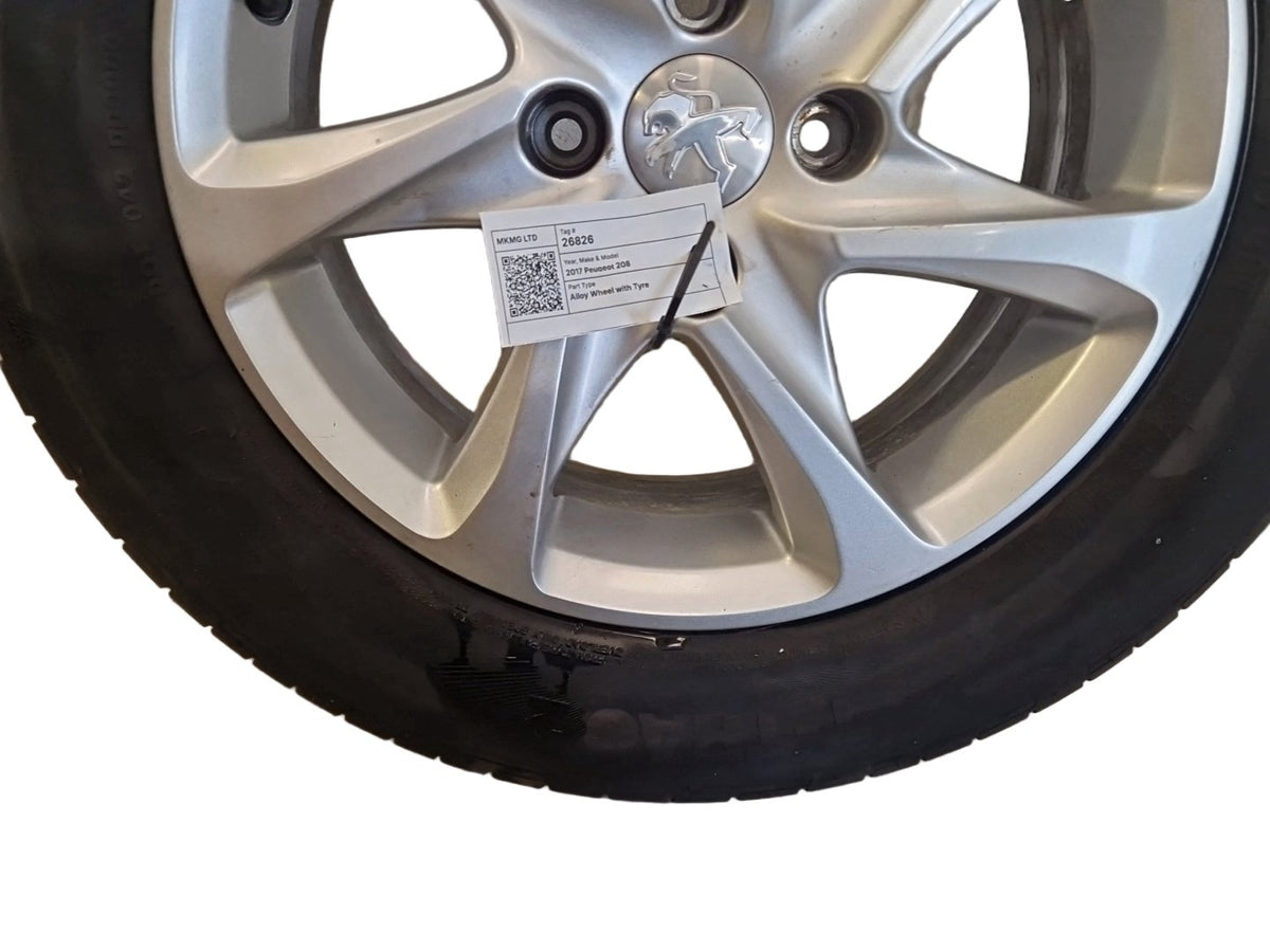 Peugeot 208 MK1 (Ph2) (IA) 15" Alloy Wheel with Tyre 185/65/15 ~5mm