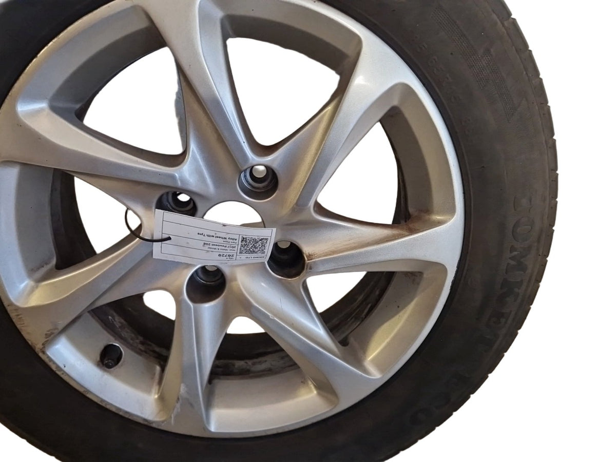 Peugeot 208 MK1 (Ph2) (IA) 15" Alloy Wheel with Tyre 185/65/15 ~4mm