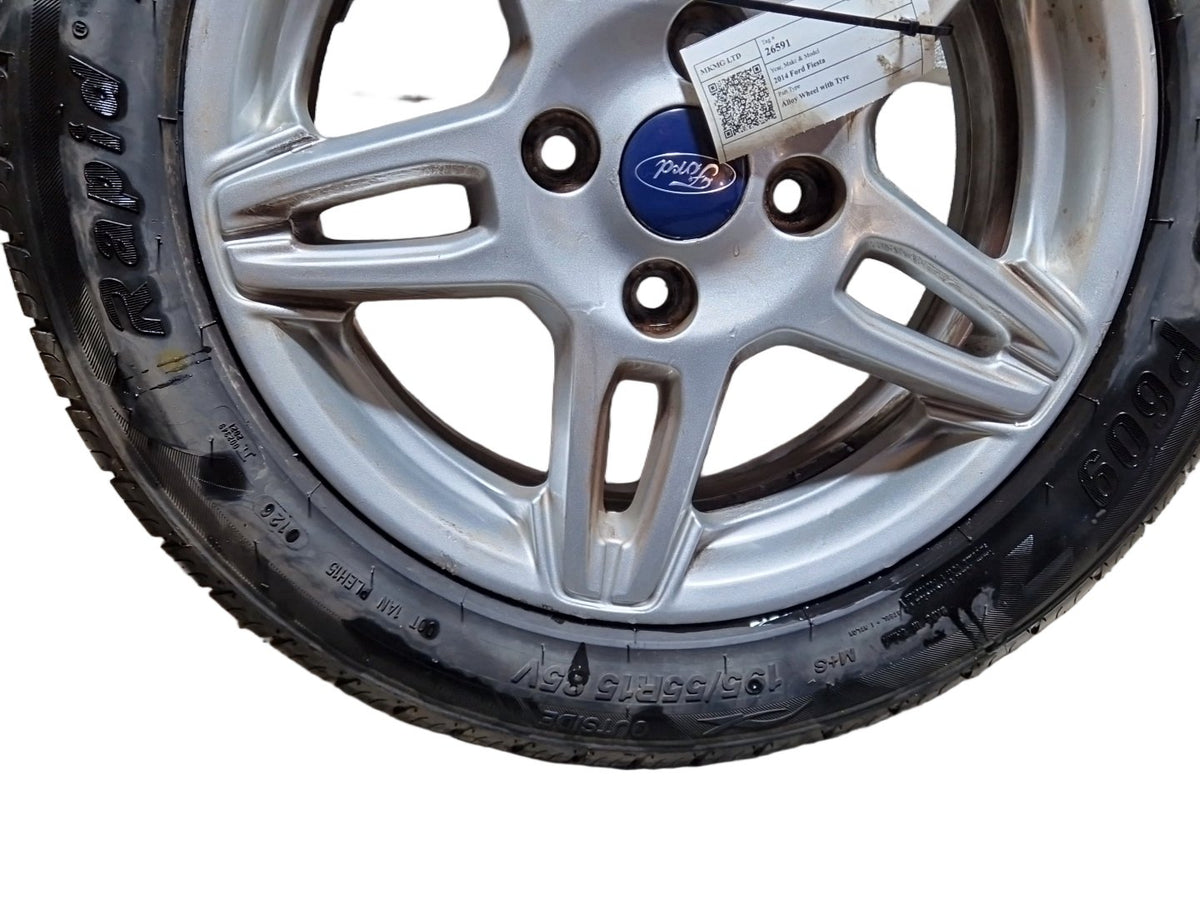 Ford Fiesta MK7 15" Alloy Wheel with Tyre 195/55/15 ~6mm C1BC-1007-BB