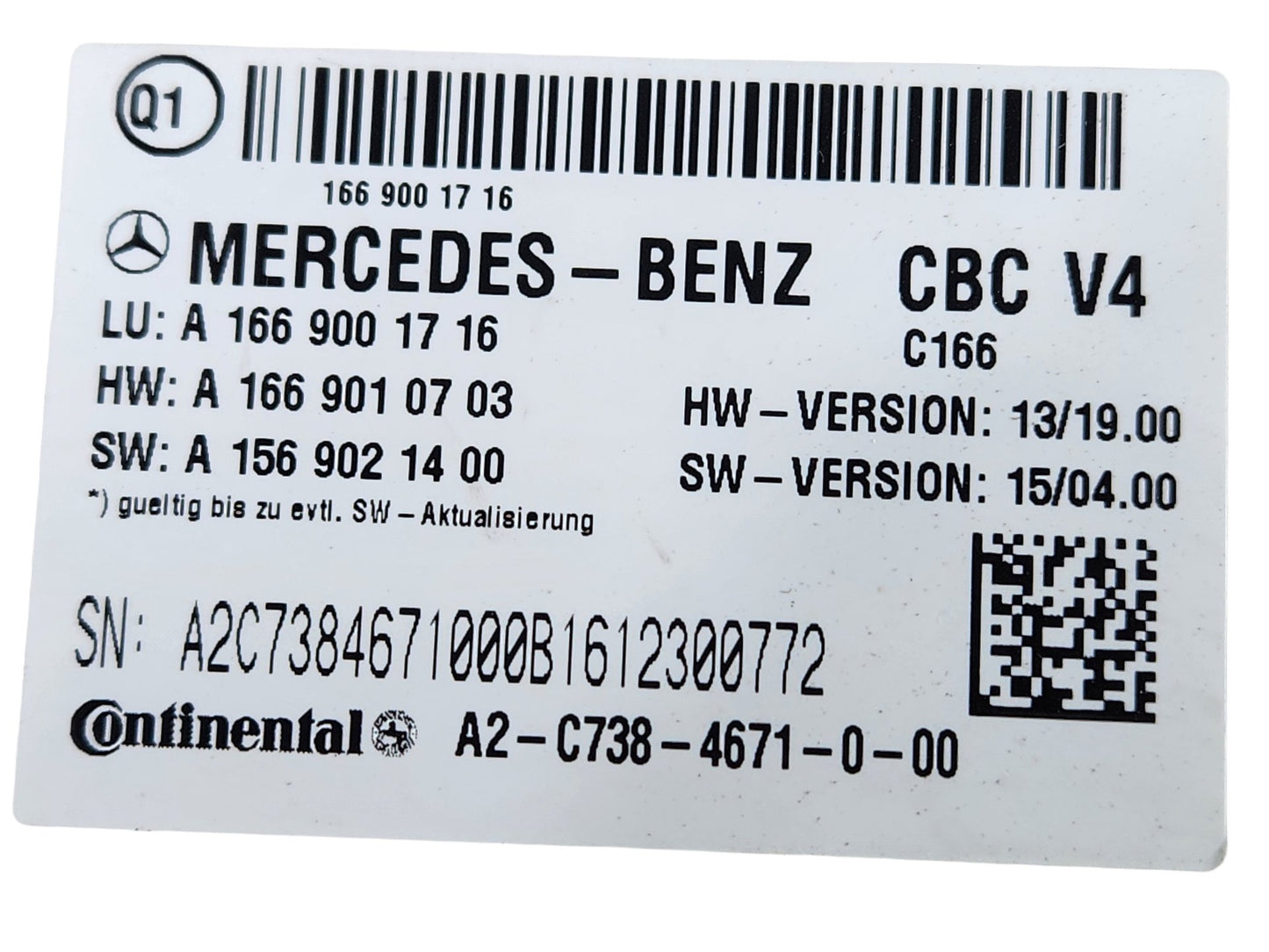 Mercedes-Benz GLE W166 Genuine Body Control Module BCM *Damaged* A1669001716