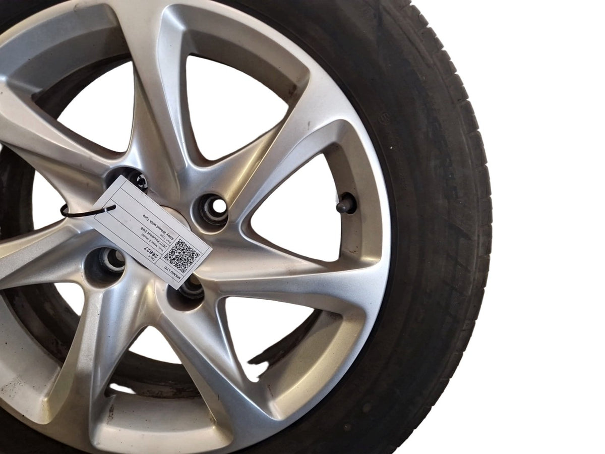 Peugeot 208 MK1 (Ph2) (IA) 15" Alloy Wheel with Tyre 185/65/15 ~5mm