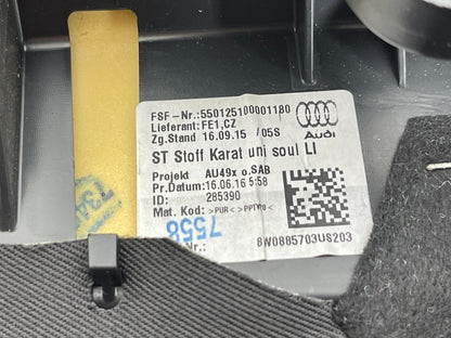 16-19 AUDI A4 B9 ESTATE GENUINE REAR LEFT PASSENGER SIDE CLOTH BOLSTER 8W0885703