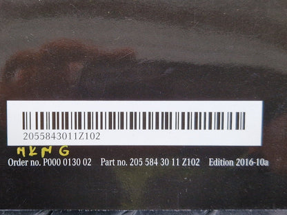 14-21 MERCEDES BENZ C200 W205 COMPLETE OWNERS MANUAL IN ENGLISH A2055843011