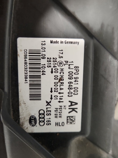Audi A3 8P Hatchback Genuine Front Left N/S Passenger Headlight