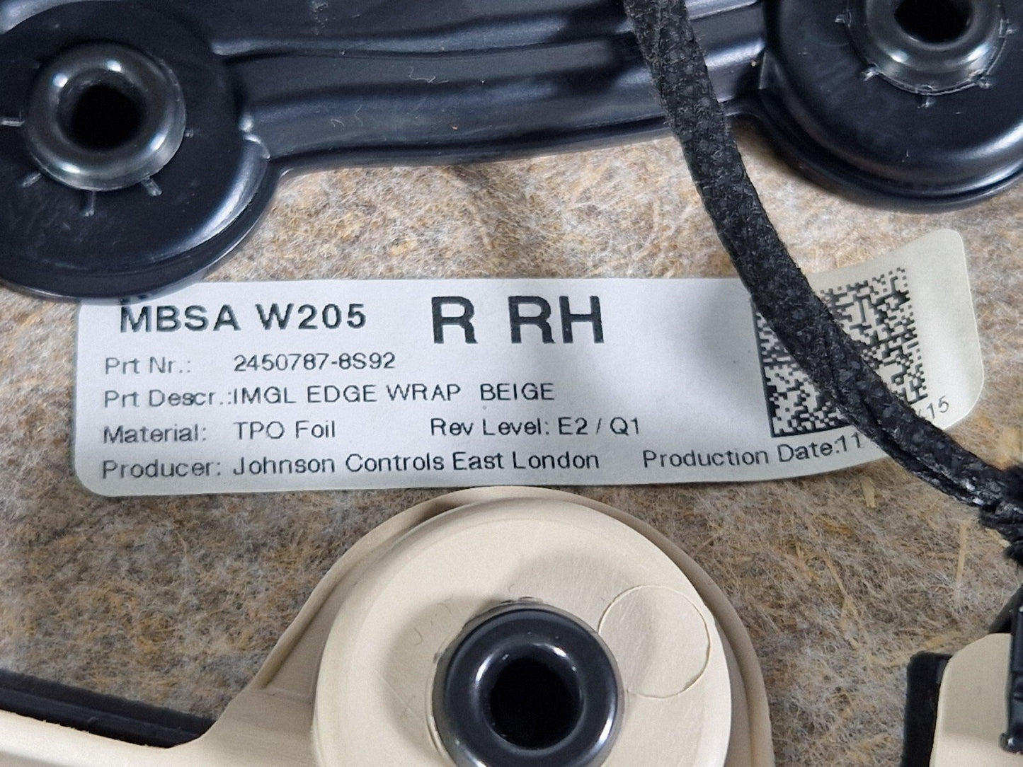 14-21 MERCEDES-BENZ C-CLASS C250D W205 DRIVERS SIDE REAR DOOR CARD