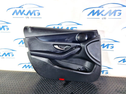 14-21 MERCEDES BENZ C200 W205 FRONT PASSENGER SIDE DOOR CARD BLACK LEATHER