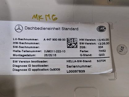 14-23 MERCEDES BENZ VITO W447 OEM FRONT INTERIOR ROOF LIGHT A4479006900