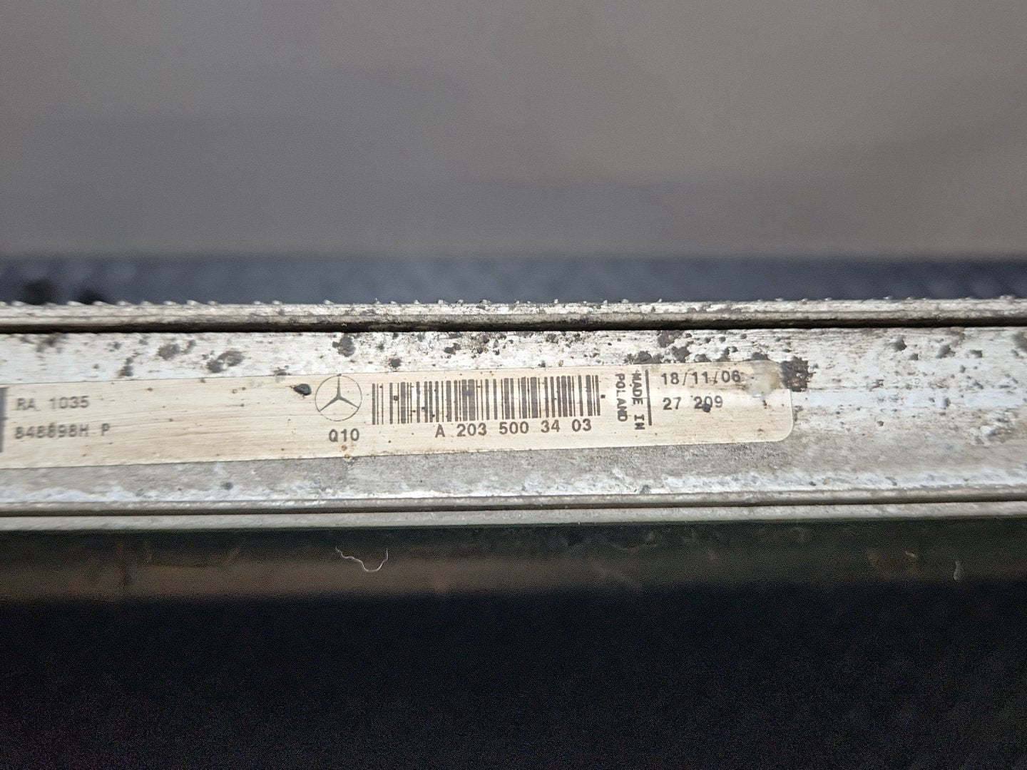 Mercedes-Benz CLK200 1.8L Petrol 135kw M271.955 Coolant Radiator A2035003403