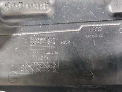12-17 AUDI S5 CONVERTIBLE REAR LEFT QUARTER DOOR TRIM PANEL 8F0867035 (DAMAGE)
