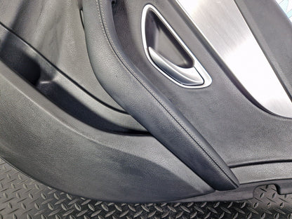 14-21 MERCEDES BENZ C200d W205 REAR DRIVER SIDE DOOR CARD BLACK LEATHER