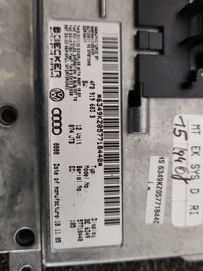 Audi A6 Quattro MK3 (4F) (C6) Estate Genuine Multi-Function Display 4F0919603B