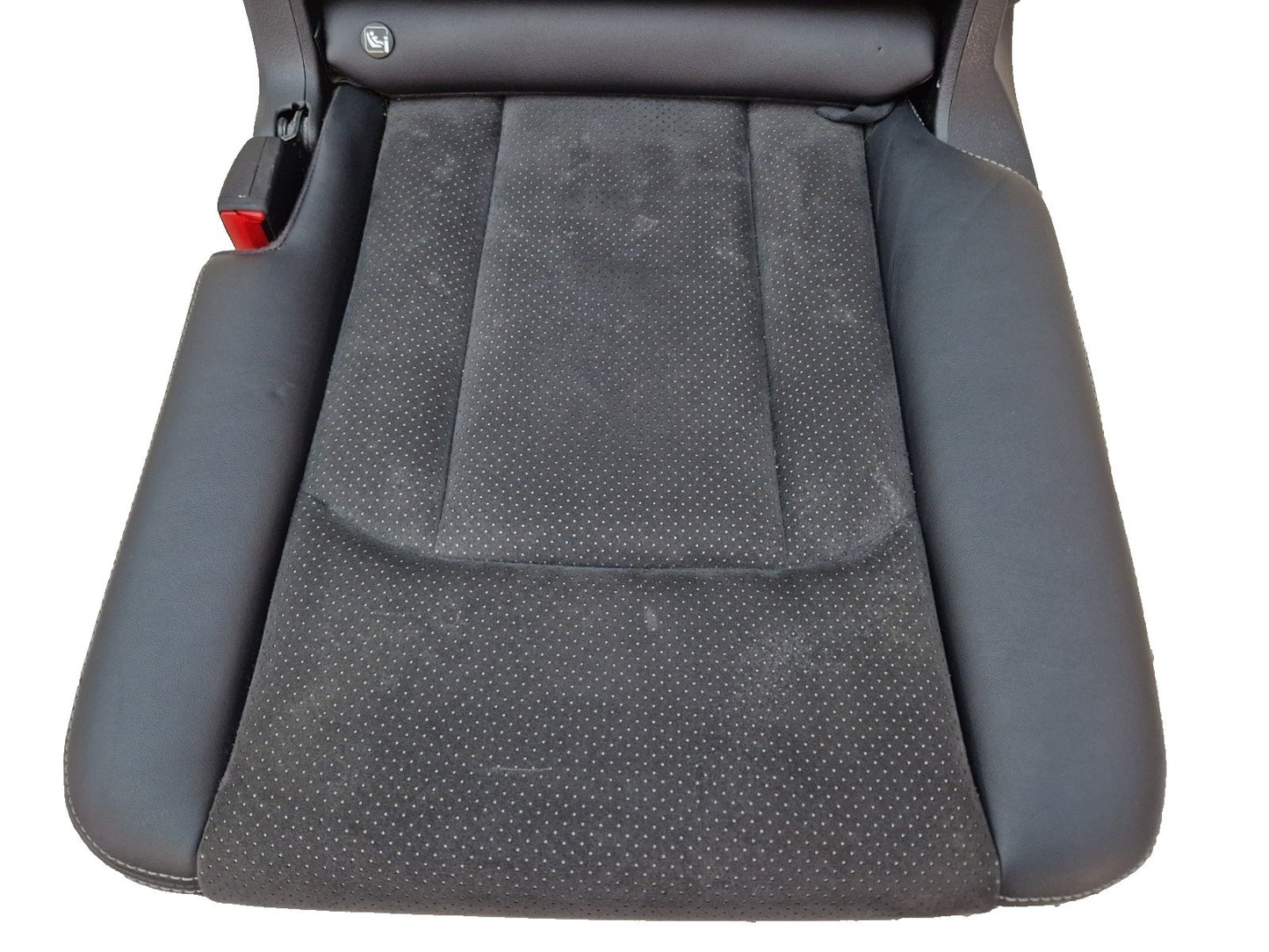 16-20 AUDI Q7 4M S-LINE OEM 2ND ROW LEFT N/S PASSENGER HEATED HALF LEATHER SEAT