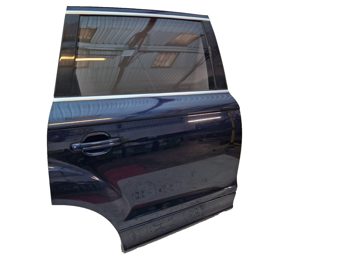 10-15 AUDI Q7 4L GENUINE REAR RIGHT DRIVER O/S/R COMPLETE DOOR IN BLUE (DAMAGED)