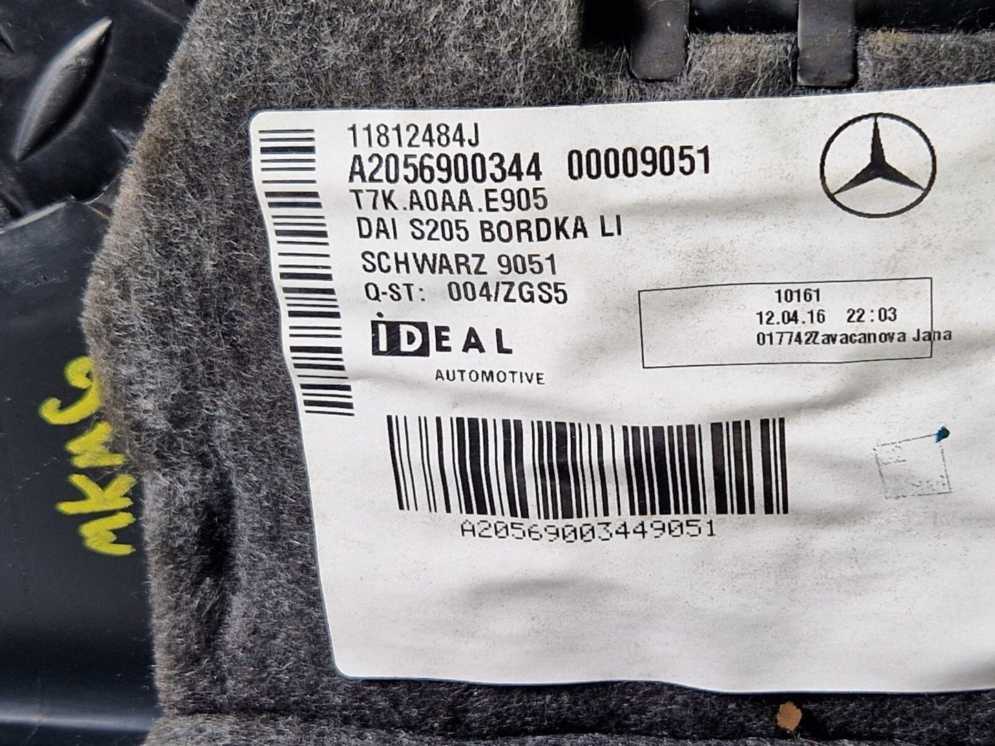 14-21 MERCEDES BENZ W205 OEM GENUINE LEFT BOOT TRIM PANEL COVER A2056900344