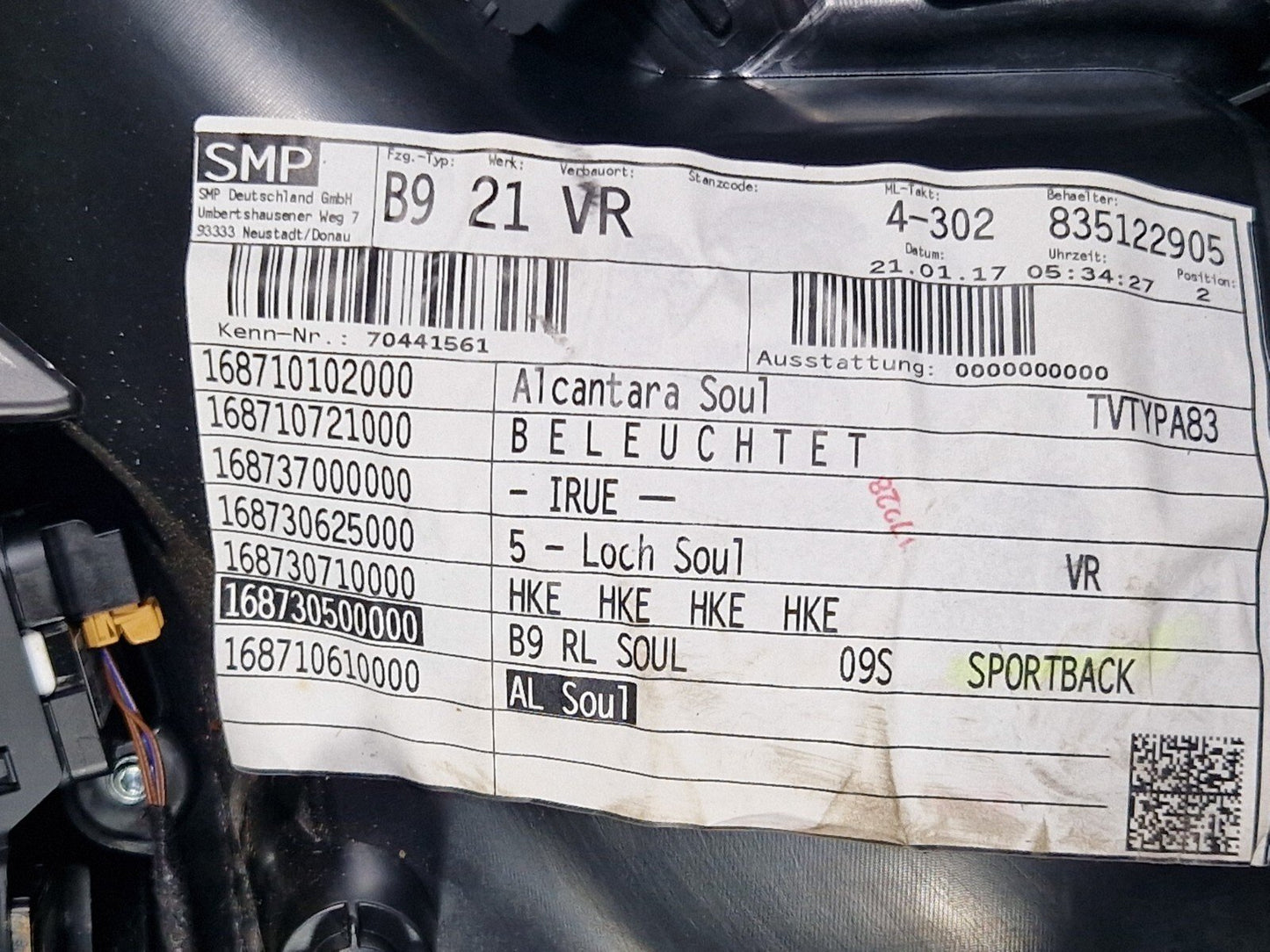 16-23 AUDI A5 F5 SPORTBACK S-LINE FRONT O/S DOOR CARD PANEL 8W8867134